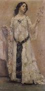 Lovis Corinth Portrat Charlotte Berend in the woman dress France oil painting artist